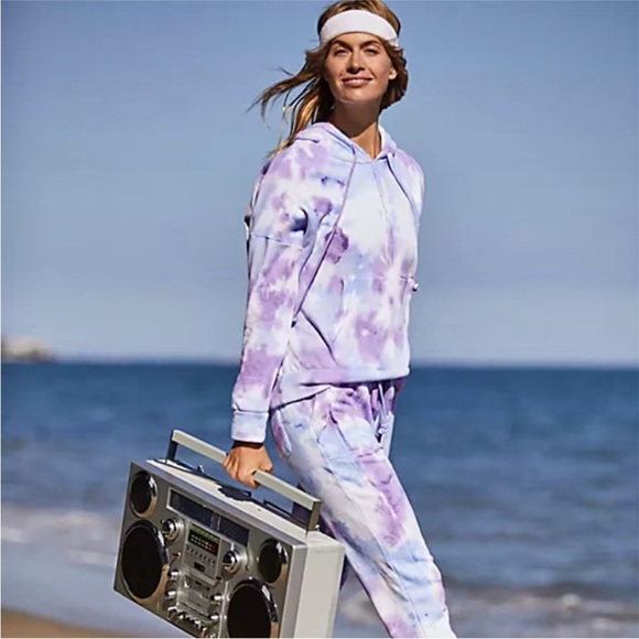 Free People Movement Set Work it out Jogger (small) And Hoodie (Medium) Tie Dye - Picture 3 of 16